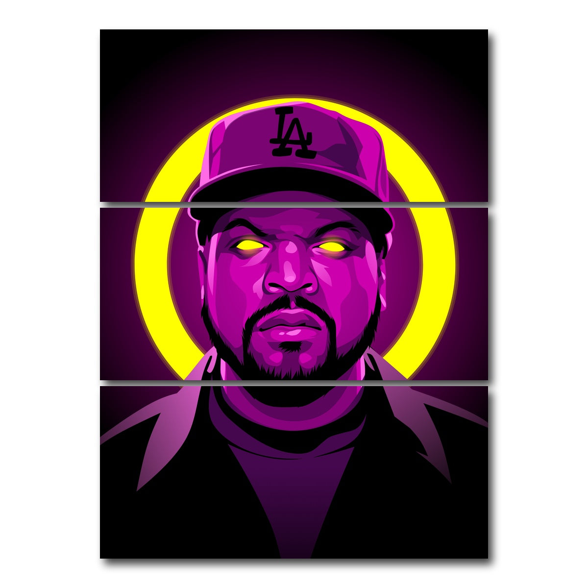 AUTO-MOCKUP WHITE | Ice Cube | 3 Piece | Gallery Wrap Canvas | group=8x18_stacked