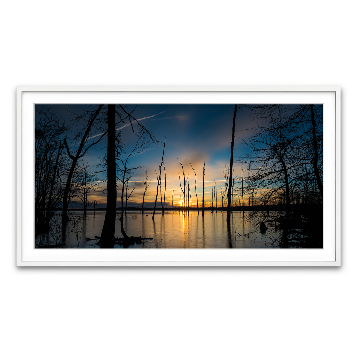 Framed Print 2x1 White