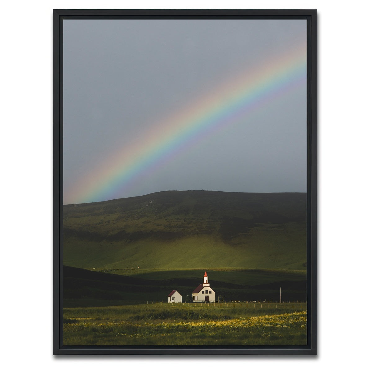 AUTO-MOCKUP WHITE | Iceland Rainbow | 1 Piece | Black Framed Canvas | group=3x4