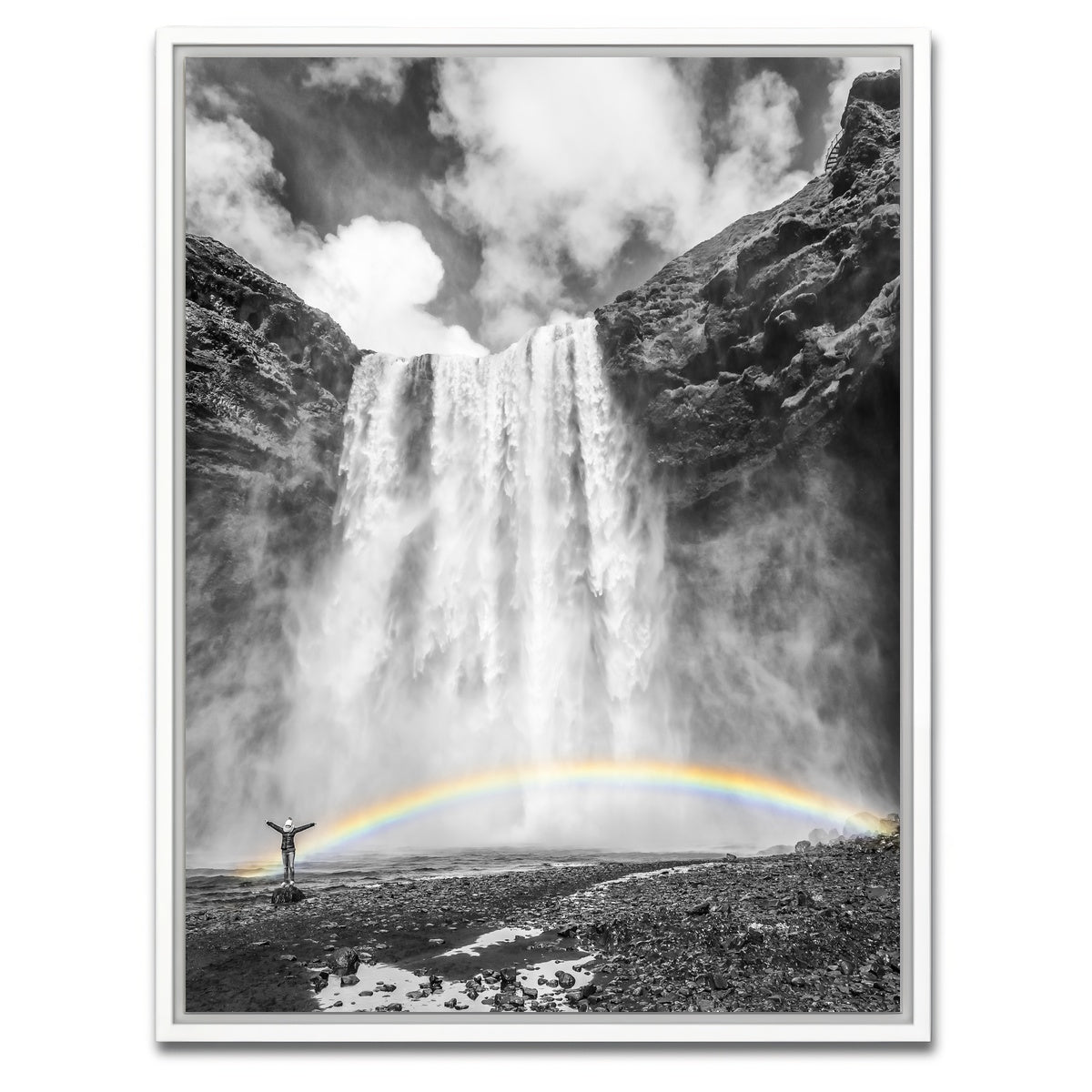 AUTO-MOCKUP WHITE | Iceland Skogafoss | 1 Piece | White Framed Canvas | group=3x4