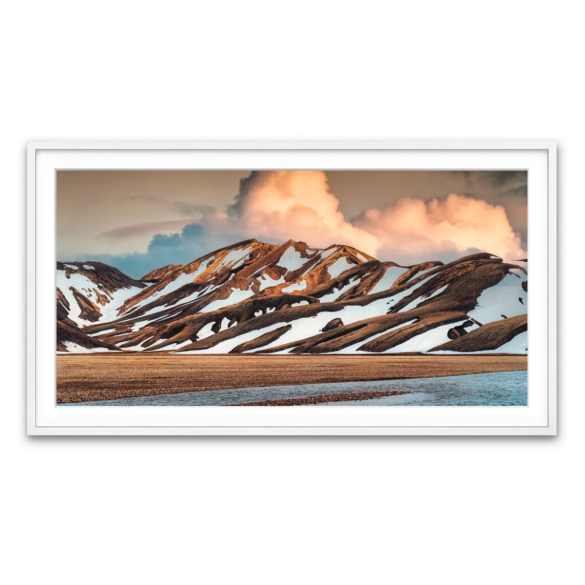 Framed Print 2x1 White