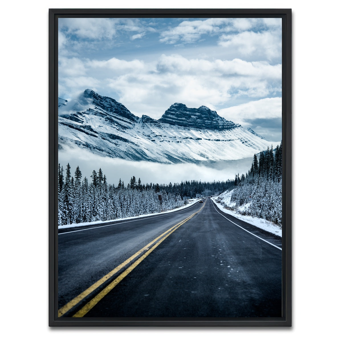 AUTO-MOCKUP WHITE | Icy Roads | 1 Piece | Black Framed Canvas | group=3x4