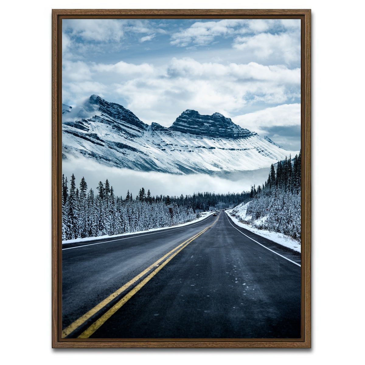 AUTO-MOCKUP WHITE | Icy Roads | 1 Piece | Walnut Framed Canvas | group=3x4