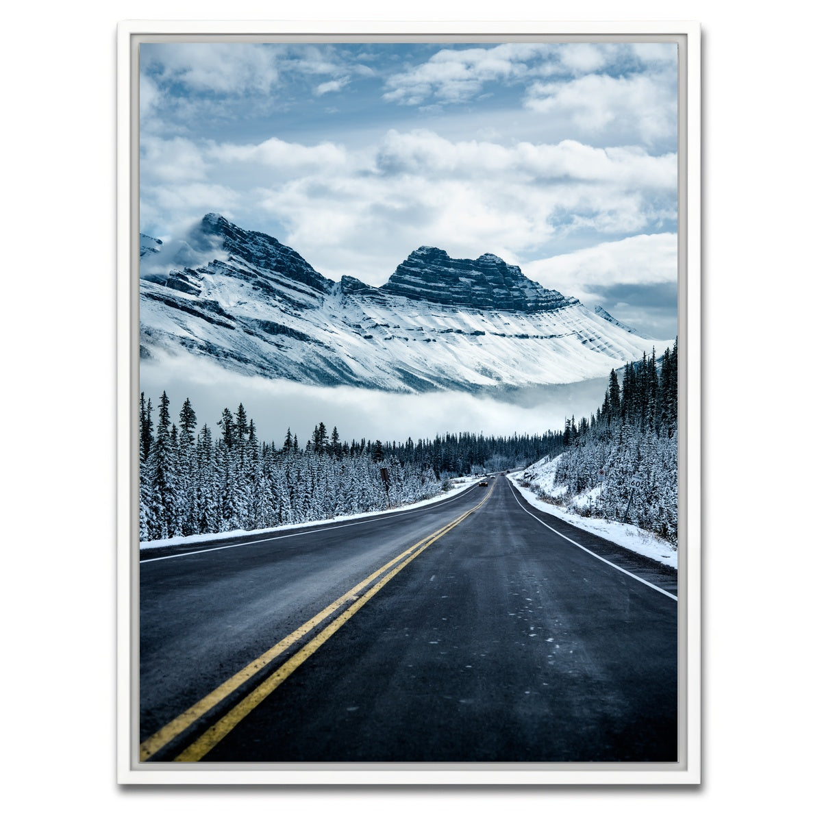 AUTO-MOCKUP WHITE | Icy Roads | 1 Piece | White Framed Canvas | group=3x4