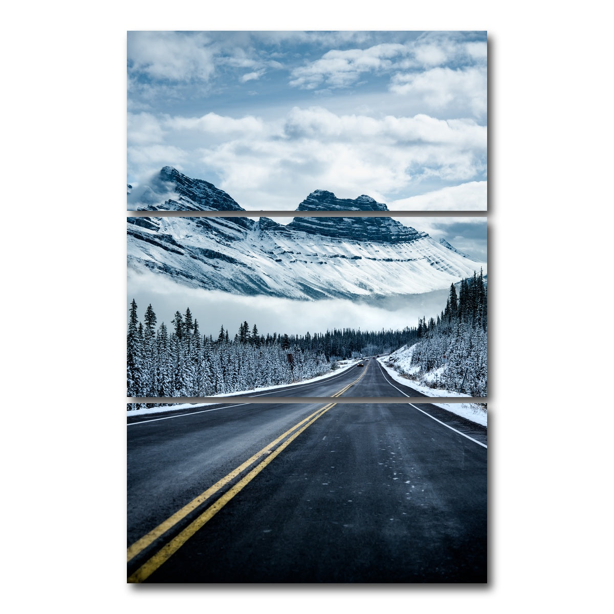 AUTO-MOCKUP WHITE | Icy Roads | 3 Piece | Gallery Wrap Canvas | group=12x24_stacked