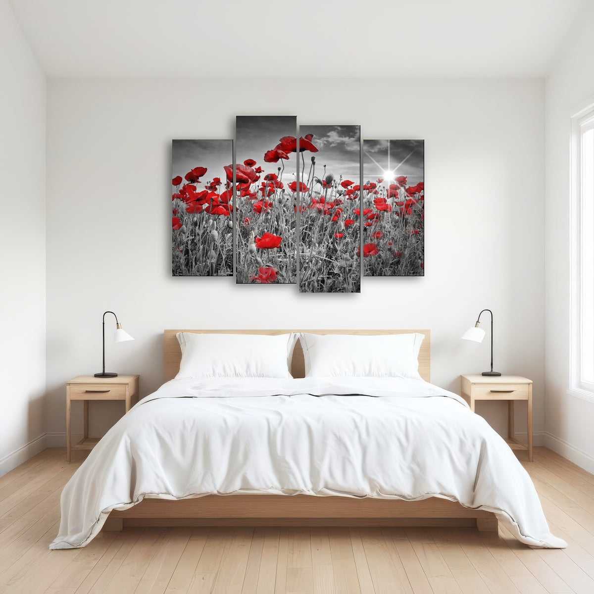 AUTO-MOCKUP ROOM | Idyllic Field of Poppies with Sun