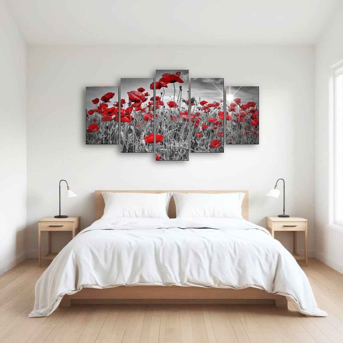 AUTO-MOCKUP ROOM | Idyllic Field of Poppies with Sun