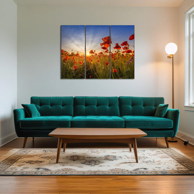 AUTO-MOCKUP ROOM | Idyllic sunset in a field of poppies