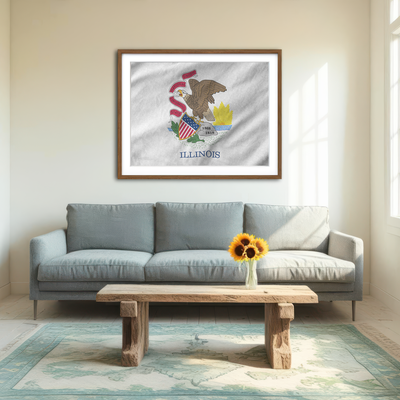 AUTO-MOCKUP ROOM | Illinois State Flag Wall Art
