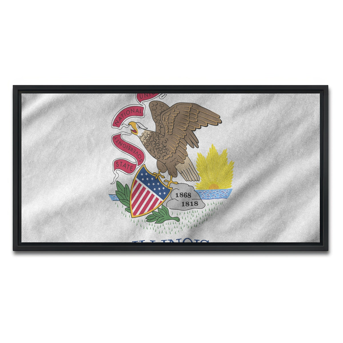 AUTO-MOCKUP WHITE | Illinois State Flag | 1 Piece | Black Framed Canvas | group=2x1