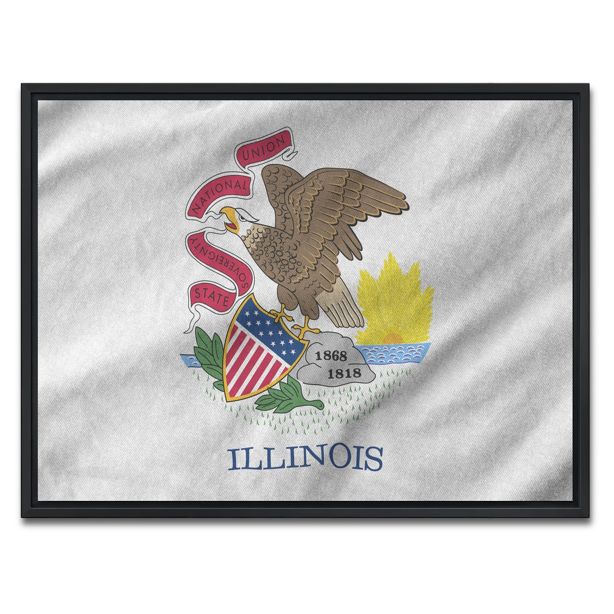 AUTO-MOCKUP WHITE | Illinois State Flag | 1 Piece | Black Framed Canvas | group=4x3