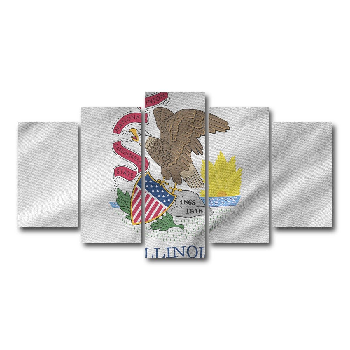 AUTO-MOCKUP WHITE | Illinois State Flag | 5 Piece | Gallery Wrap Canvas | group=5_normal