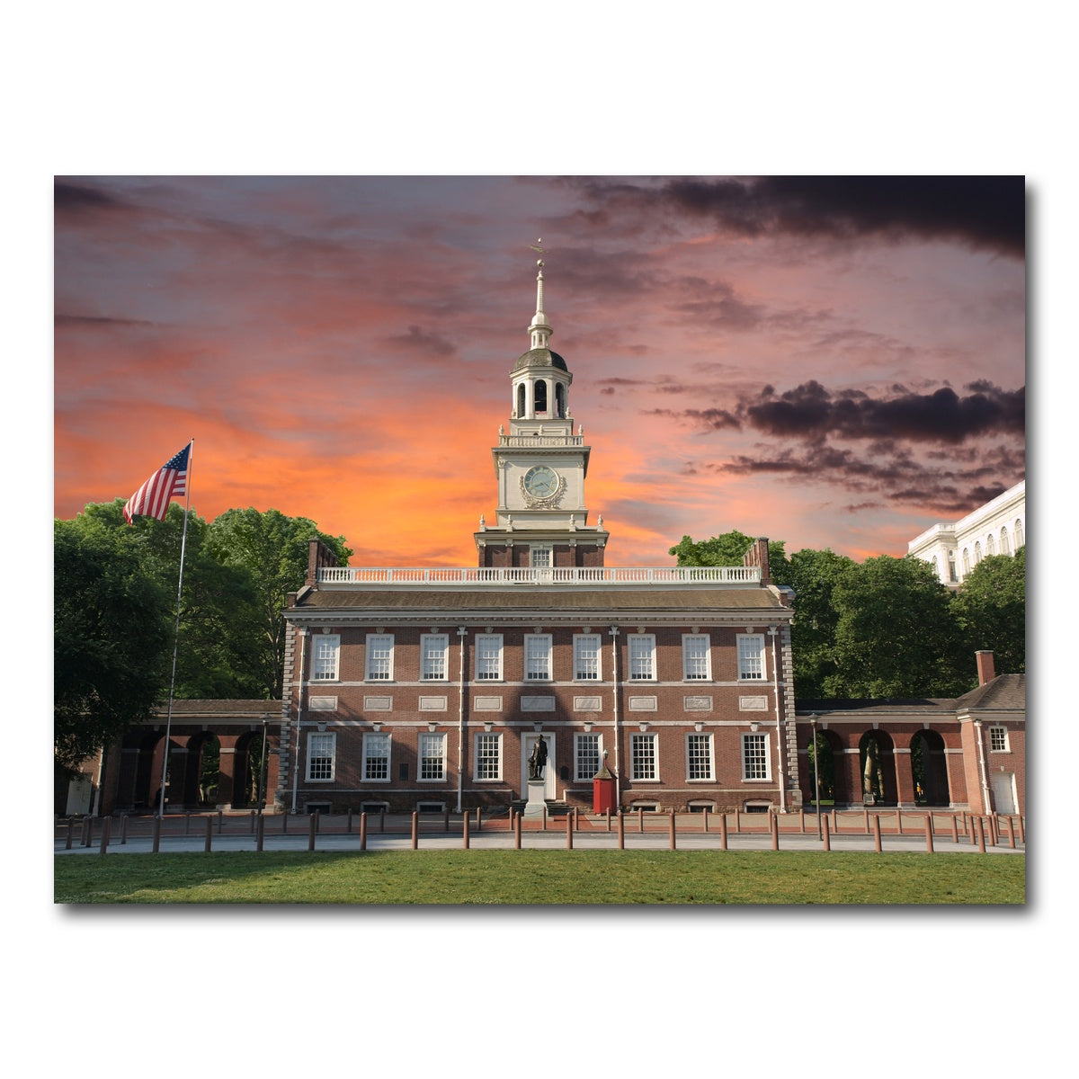 AUTO-MOCKUP WHITE | Independence Hall Sunset | 1 Piece | Gallery Wrap Canvas | group=4x3