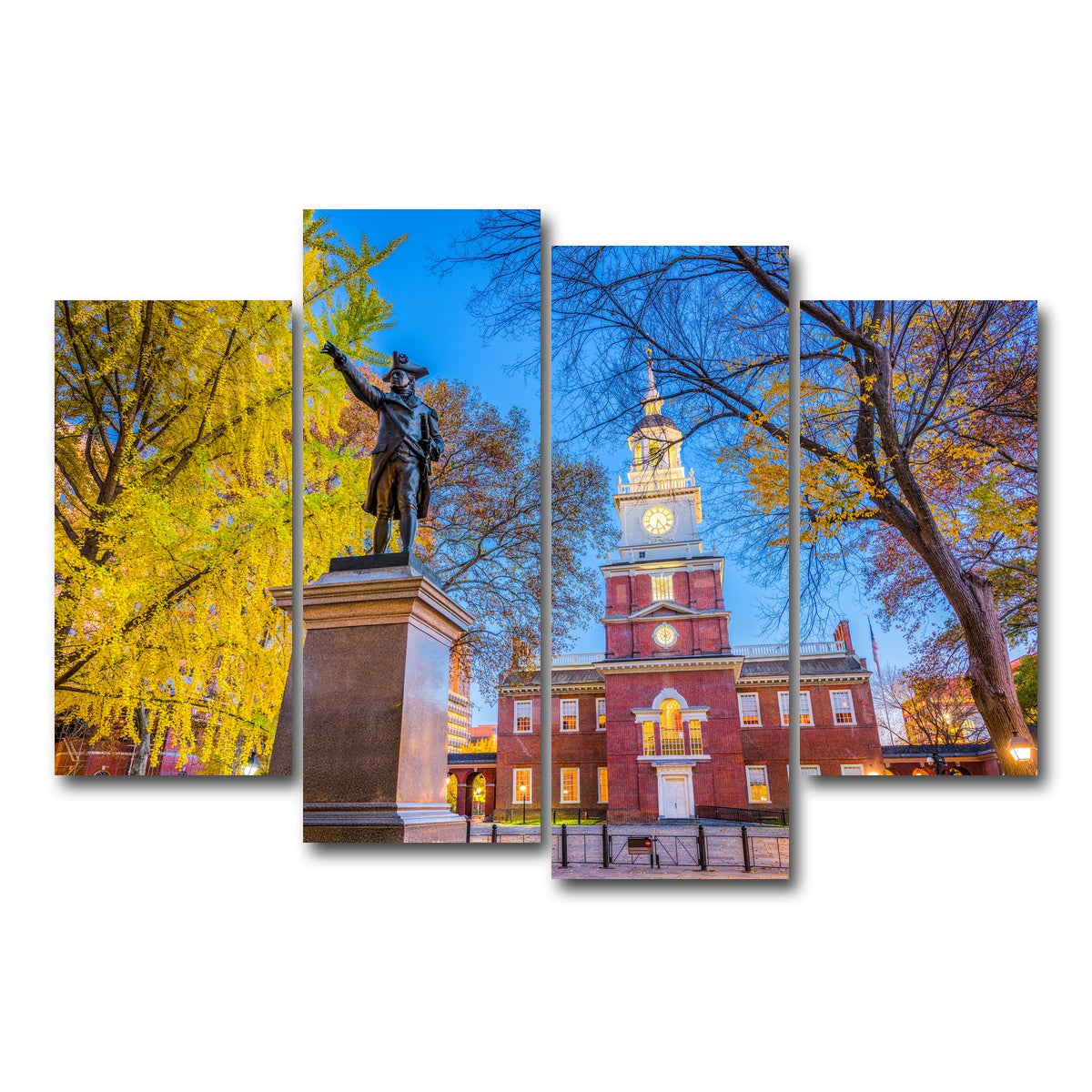 AUTO-MOCKUP WHITE | Independence Hall in Philadelphia | 4 Piece | Gallery Wrap Canvas | group=4_short
