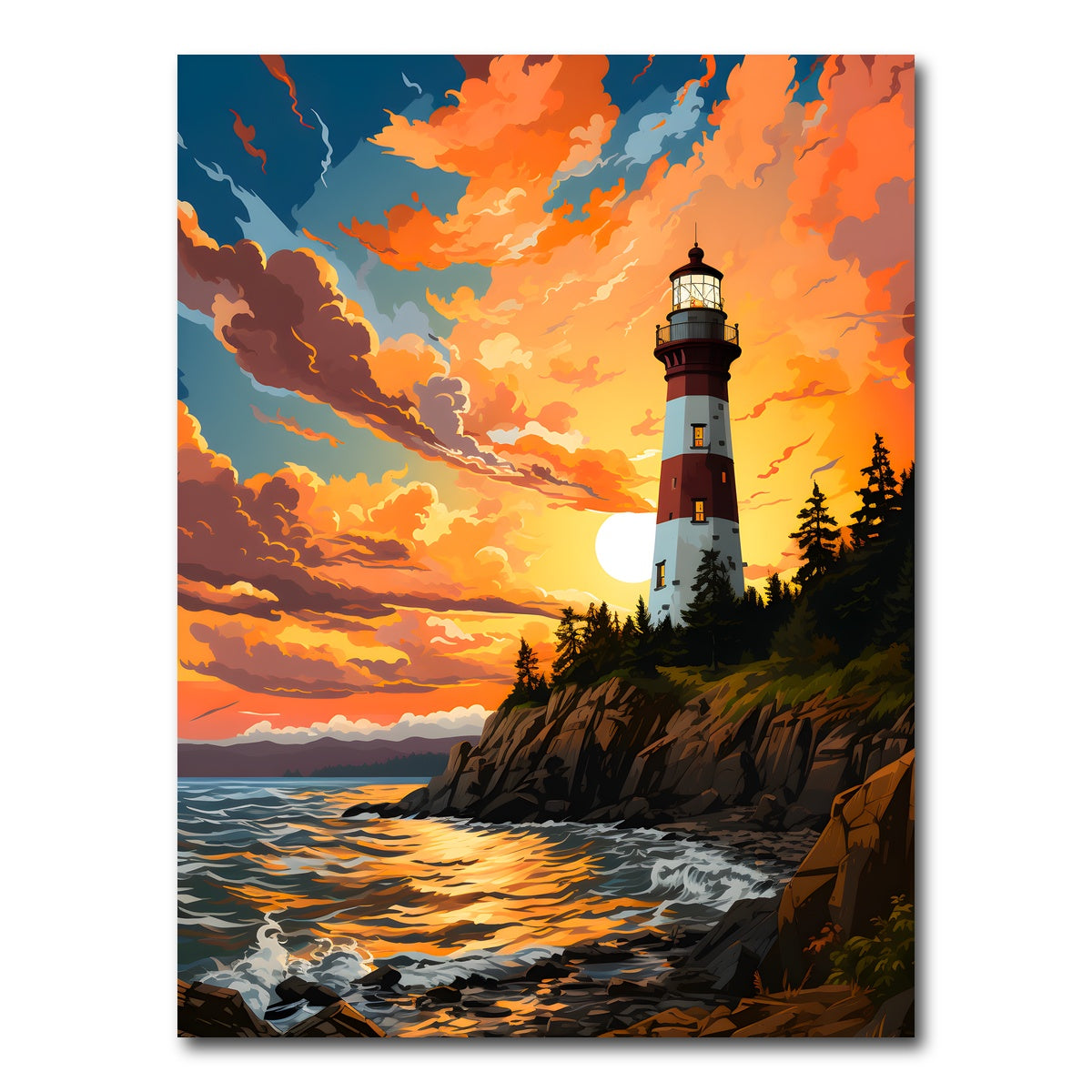 AUTO-MOCKUP WHITE | India - Kovalam Lighthouse | 1 Piece | Gallery Wrap Canvas | group=3x4