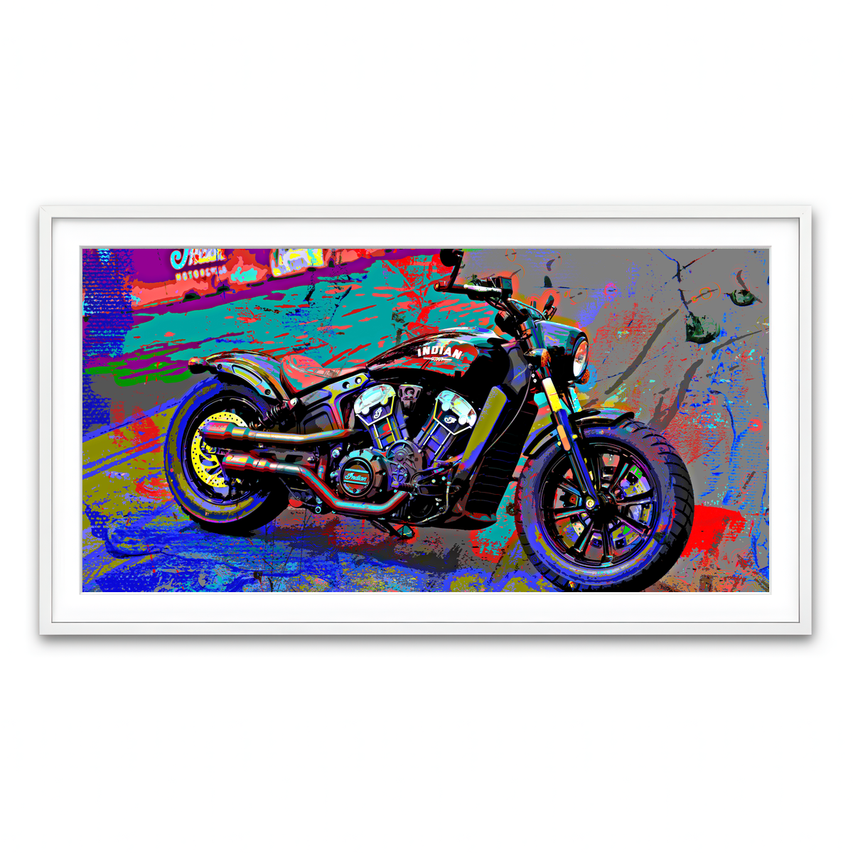 Framed Print 2x1 White