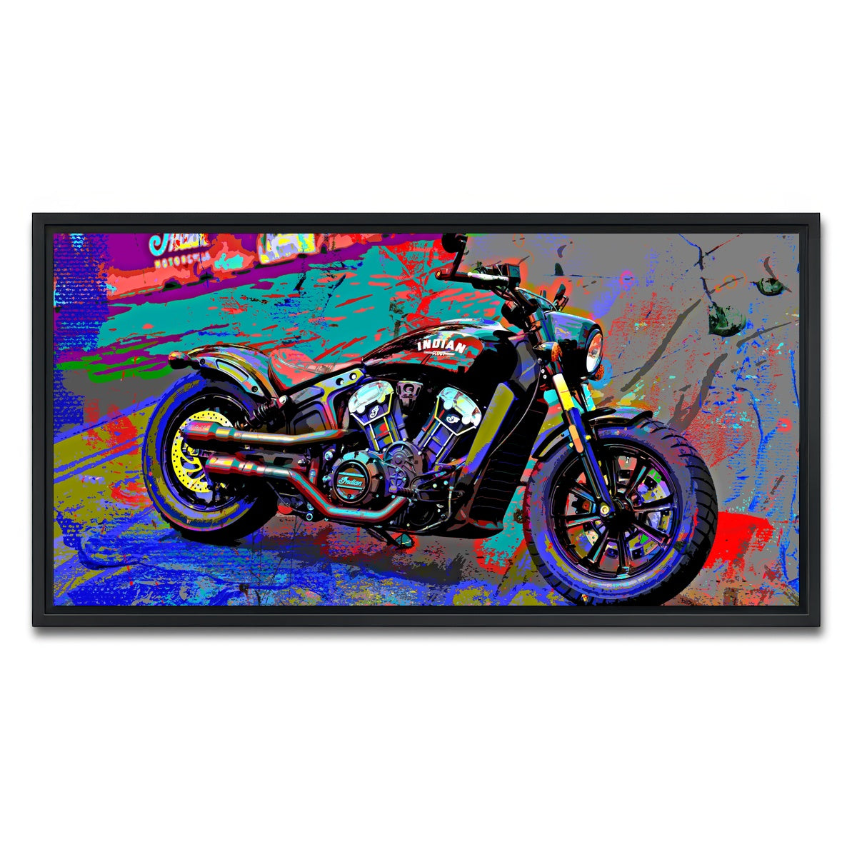 AUTO-MOCKUP WHITE | Indian Motorcycle | 1 Piece | Black Framed Canvas | group=2x1