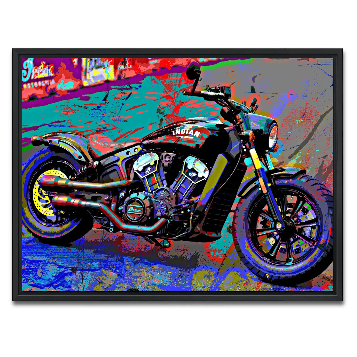 AUTO-MOCKUP WHITE | Indian Motorcycle | 1 Piece | Black Framed Canvas | group=4x3