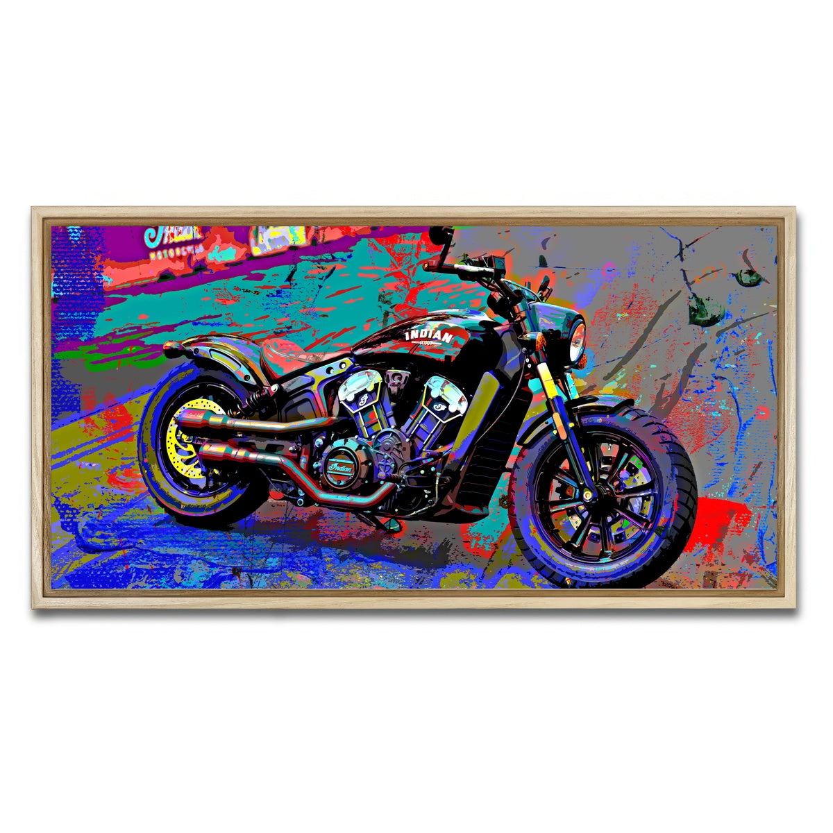 AUTO-MOCKUP WHITE | Indian Motorcycle | 1 Piece | Natural Framed Canvas | group=2x1