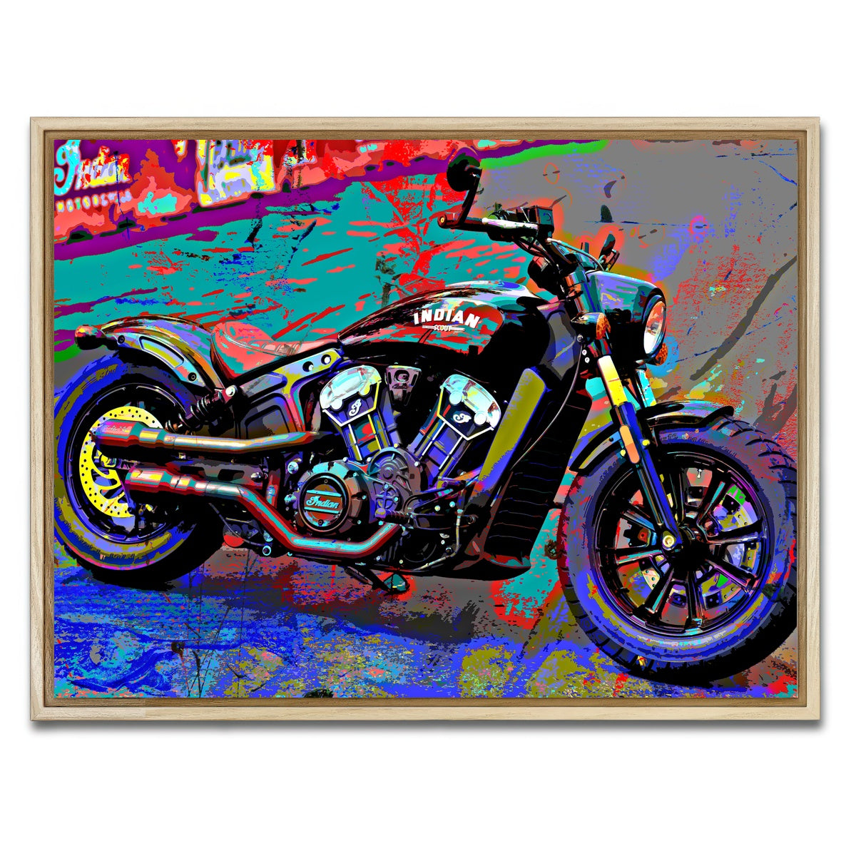 AUTO-MOCKUP WHITE | Indian Motorcycle | 1 Piece | Natural Framed Canvas | group=4x3