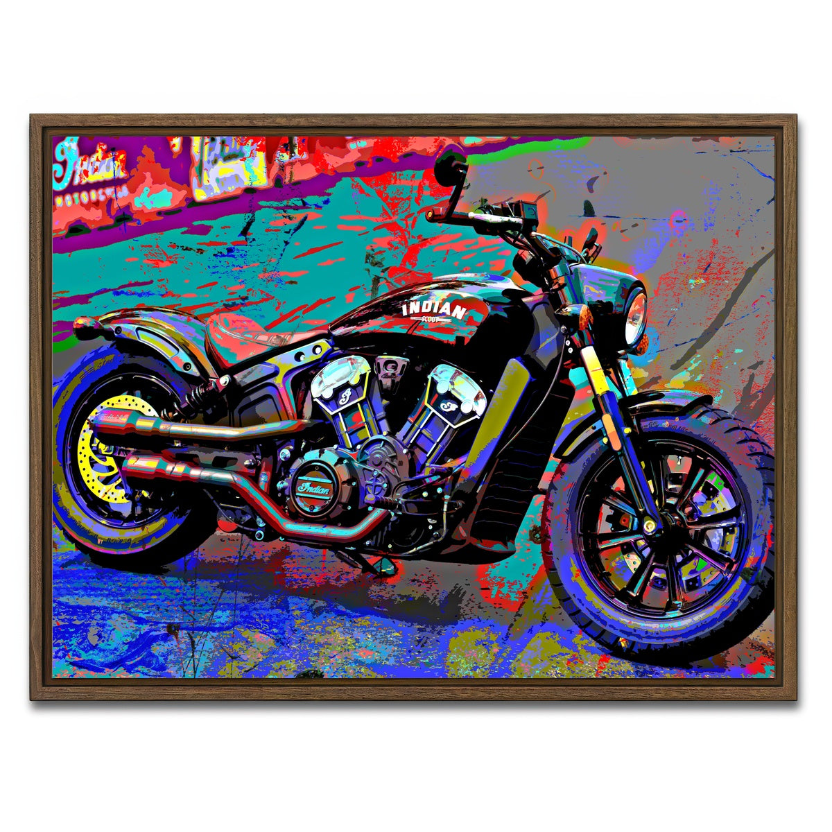 AUTO-MOCKUP WHITE | Indian Motorcycle | 1 Piece | Walnut Framed Canvas | group=4x3