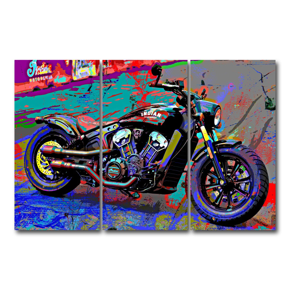 AUTO-MOCKUP WHITE | Indian Motorcycle | 3 Piece | Gallery Wrap Canvas | group=12x24