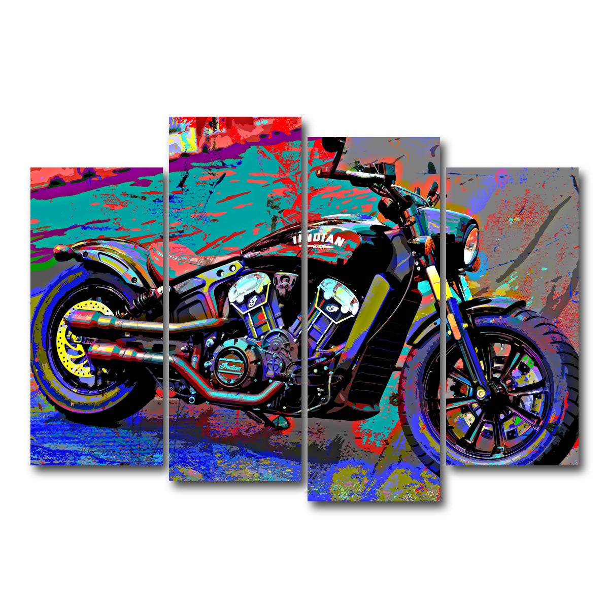 AUTO-MOCKUP WHITE | Indian Motorcycle | 4 Piece | Gallery Wrap Canvas | group=4_normal