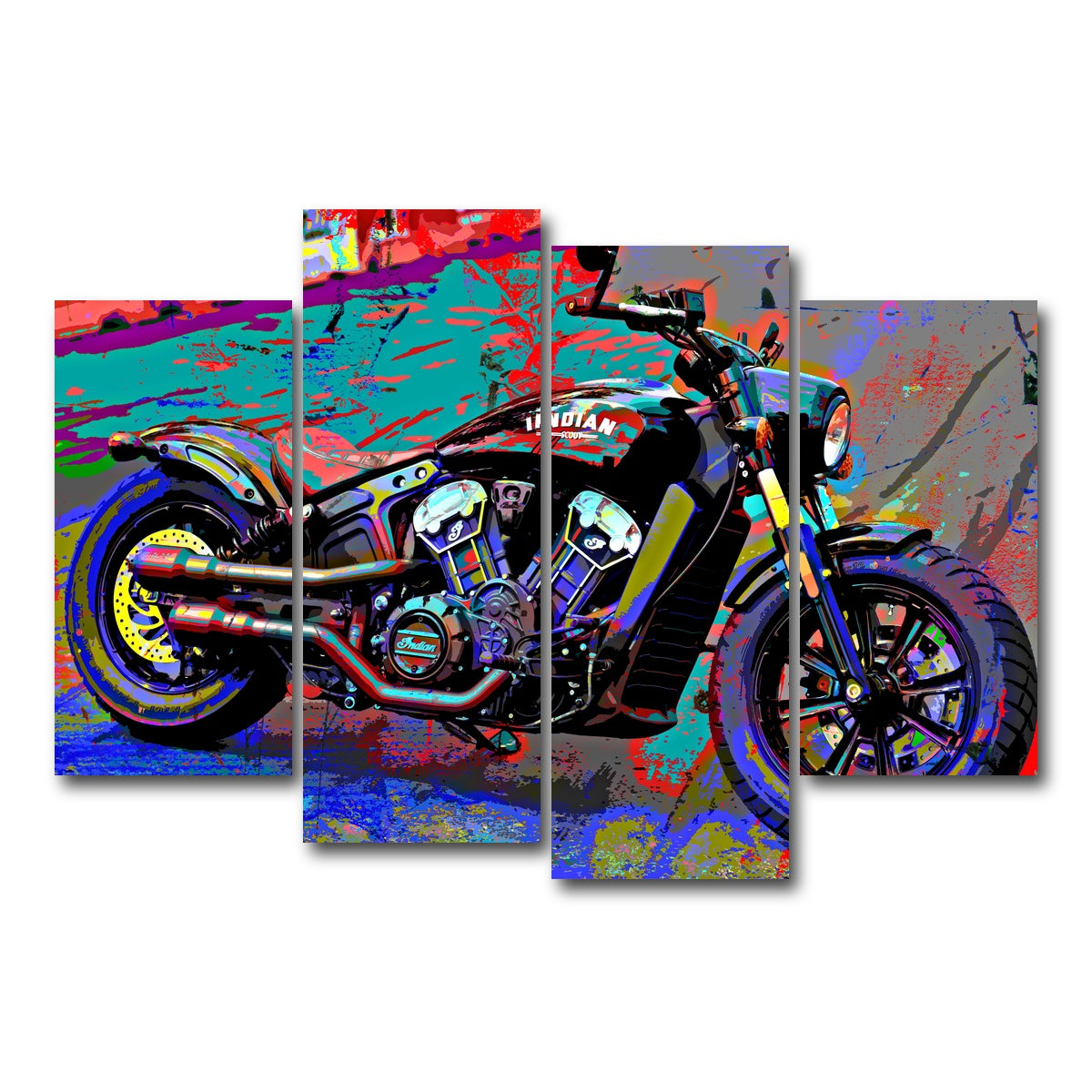 AUTO-MOCKUP WHITE | Indian Motorcycle | 4 Piece | Gallery Wrap Canvas | group=4_short