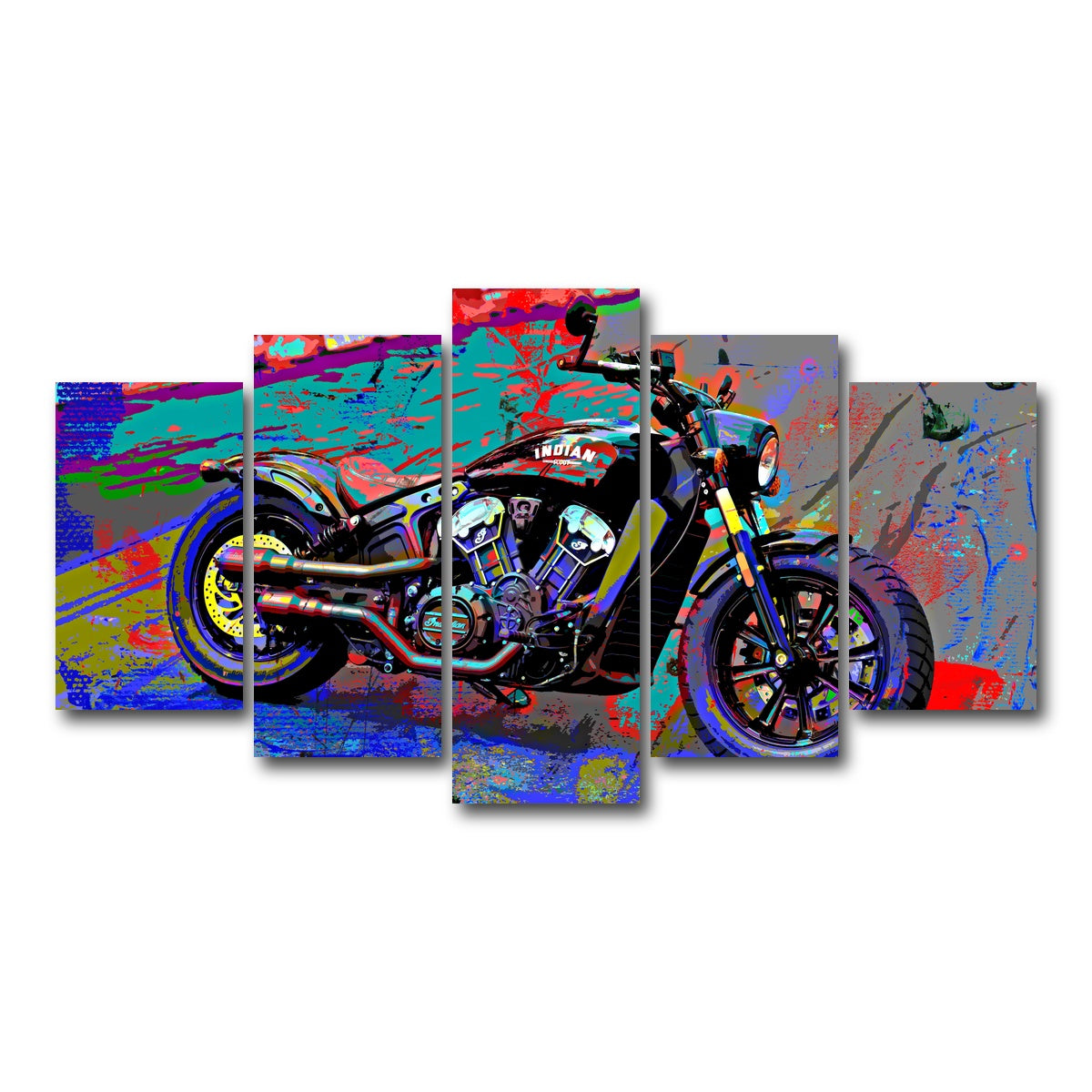AUTO-MOCKUP WHITE | Indian Motorcycle | 5 Piece | Gallery Wrap Canvas | group=5_normal