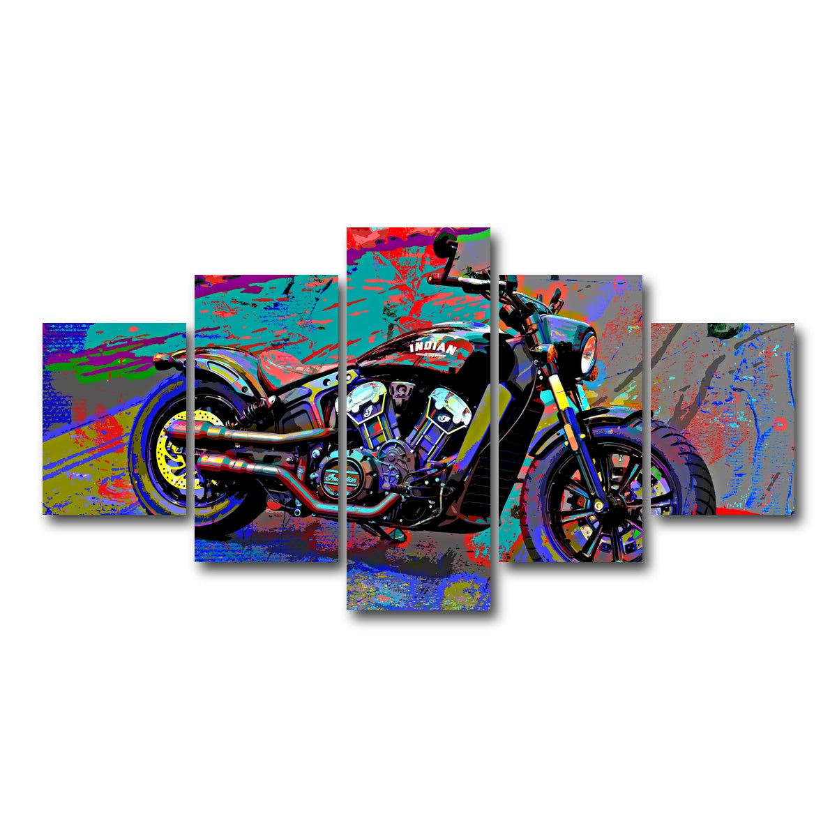 AUTO-MOCKUP WHITE | Indian Motorcycle | 5 Piece | Gallery Wrap Canvas | group=5_short