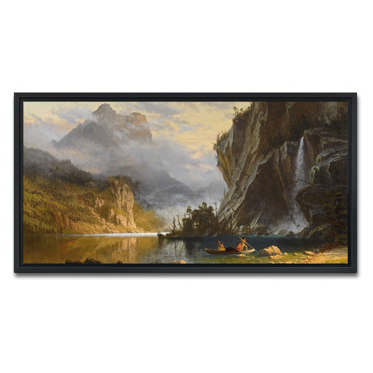 AUTO-MOCKUP WHITE | Indians Spear Fishing | 1 Piece | Black Framed Canvas | group=2x1