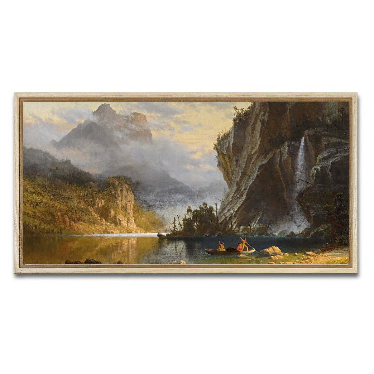 AUTO-MOCKUP WHITE | Indians Spear Fishing | 1 Piece | Natural Framed Canvas | group=2x1