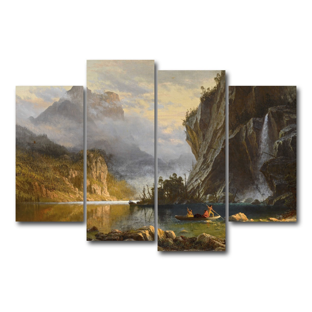 AUTO-MOCKUP WHITE | Indians Spear Fishing | 4 Piece | Gallery Wrap Canvas | group=4_short