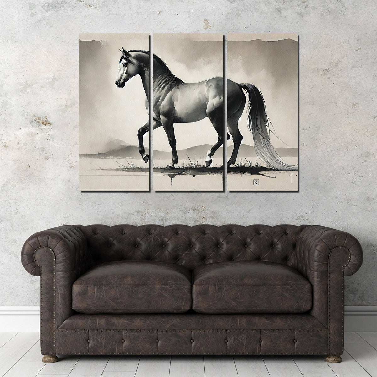 Ink Wash Horse Wall Art