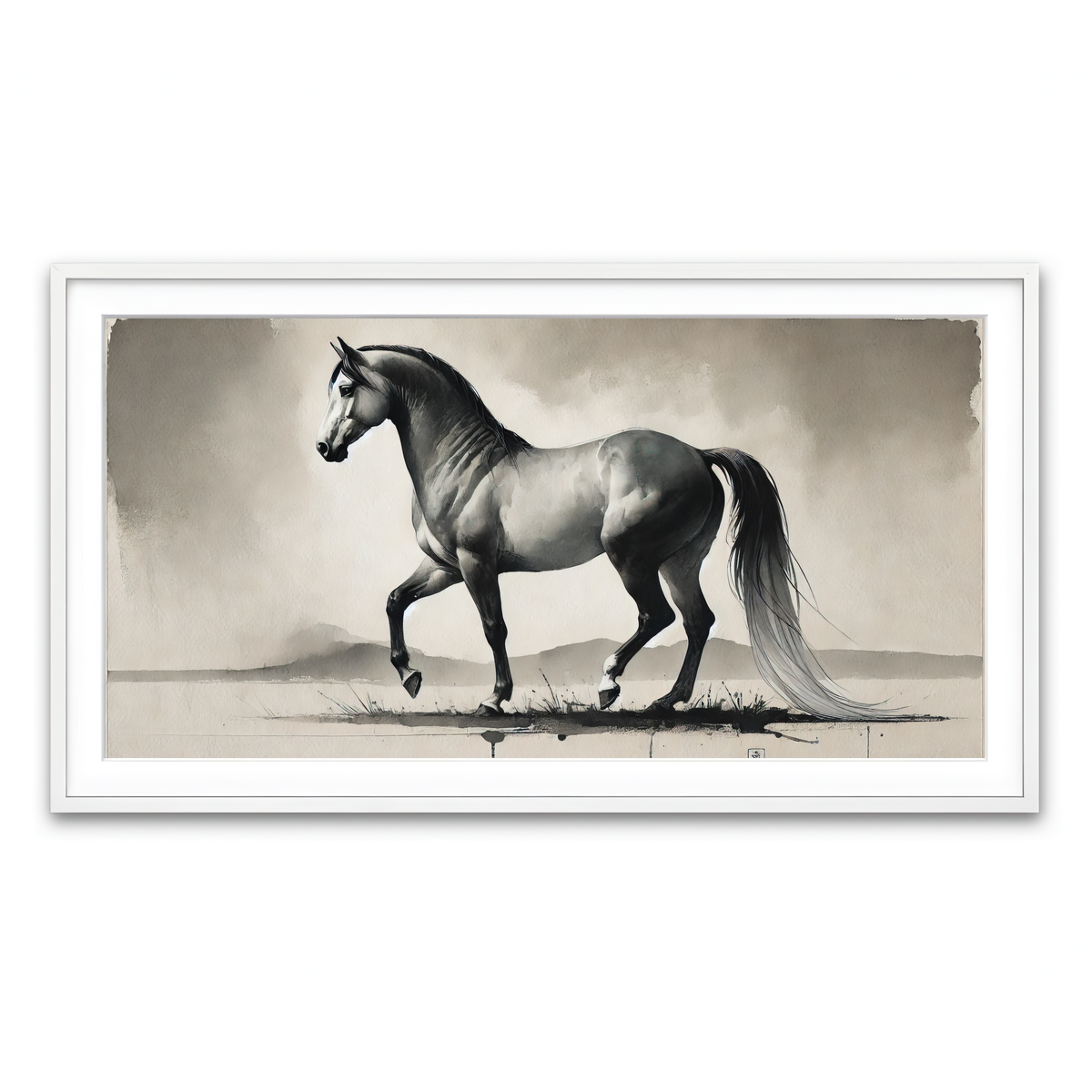 Framed Print 2x1 White