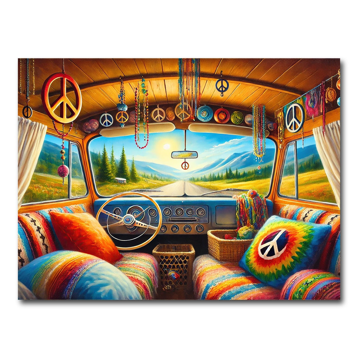 AUTO-MOCKUP WHITE | Inside a Hippie Van | 1 Piece | Gallery Wrap Canvas | group=4x3
