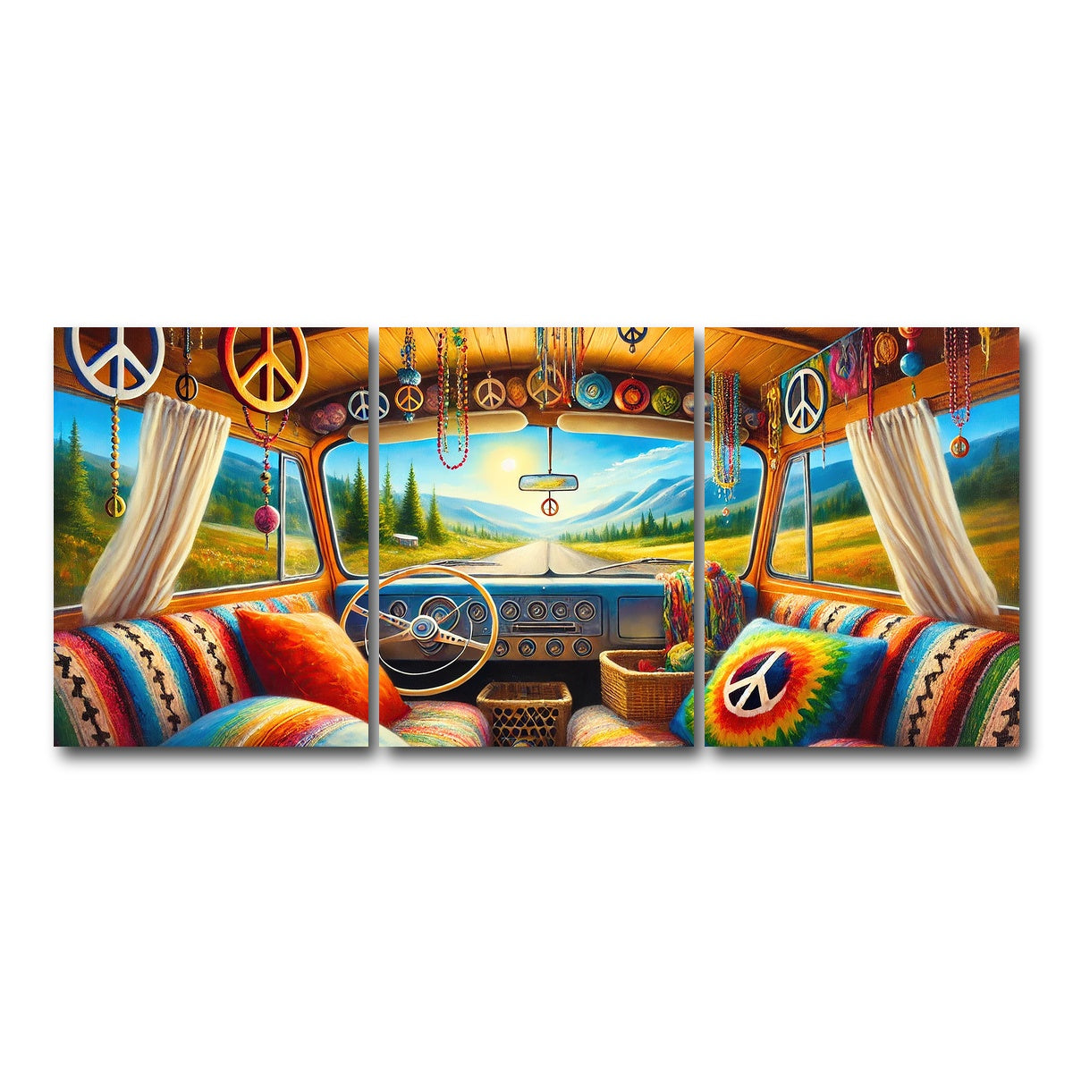 AUTO-MOCKUP WHITE | Inside a Hippie Van | 3 Piece | Gallery Wrap Canvas | group=18x24