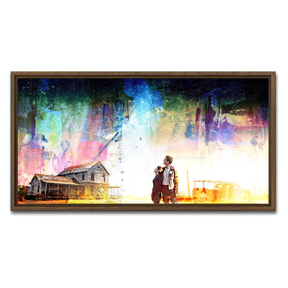 AUTO-MOCKUP WHITE | Interstellar Farmhouse | 1 Piece | Walnut Framed Canvas | group=2x1