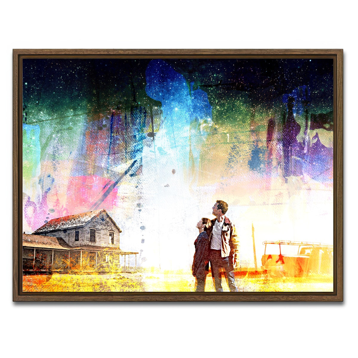 AUTO-MOCKUP WHITE | Interstellar Farmhouse | 1 Piece | Walnut Framed Canvas | group=4x3