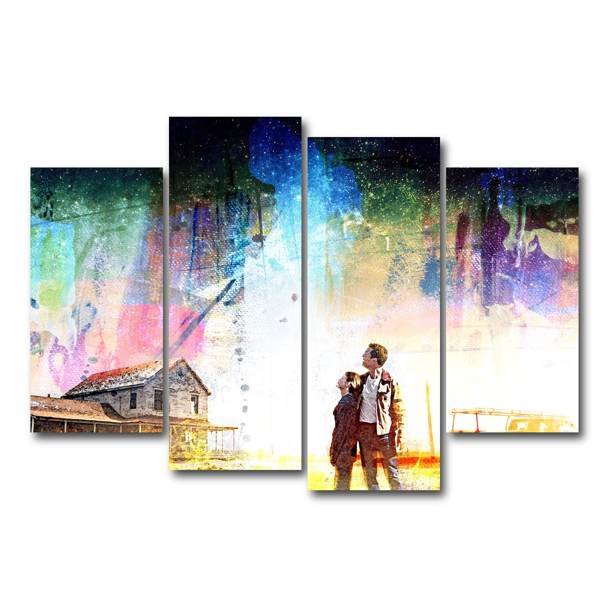 AUTO-MOCKUP WHITE | Interstellar Farmhouse | 4 Piece | Gallery Wrap Canvas | group=4_short