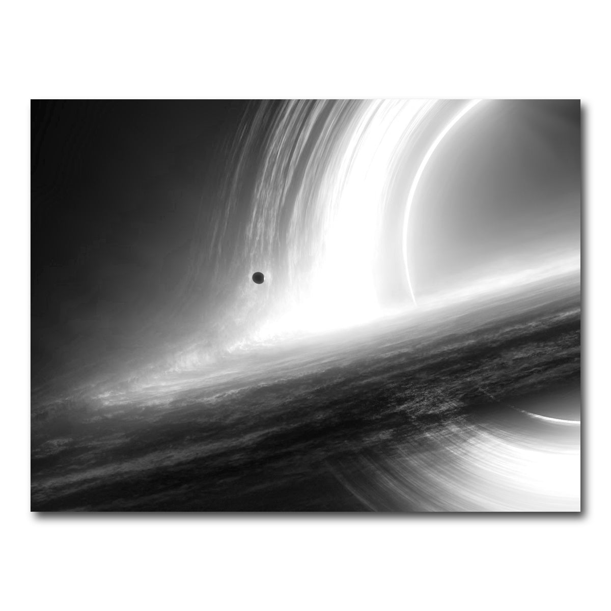 AUTO-MOCKUP WHITE | Interstellar Gargantua Grayscale | 1 Piece | Gallery Wrap Canvas | group=4x3