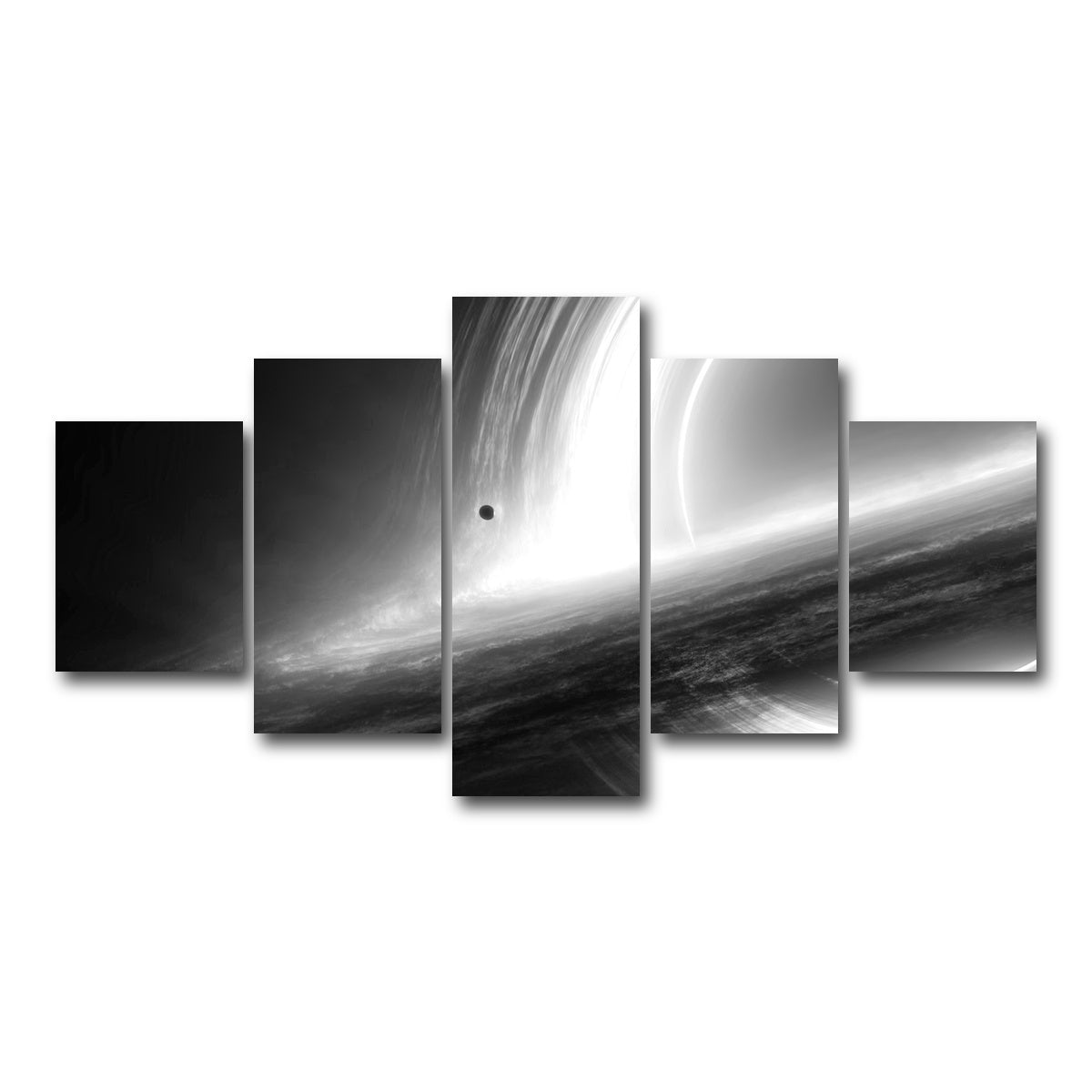 AUTO-MOCKUP WHITE | Interstellar Gargantua Grayscale | 5 Piece | Gallery Wrap Canvas | group=5_short