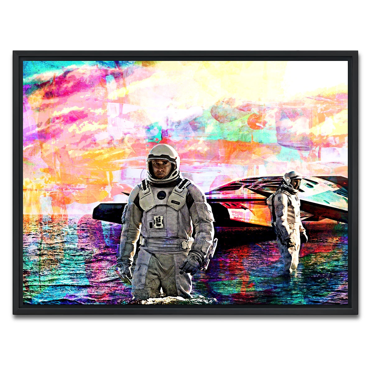 AUTO-MOCKUP WHITE | Interstellar Water Landing | 1 Piece | Black Framed Canvas | group=4x3