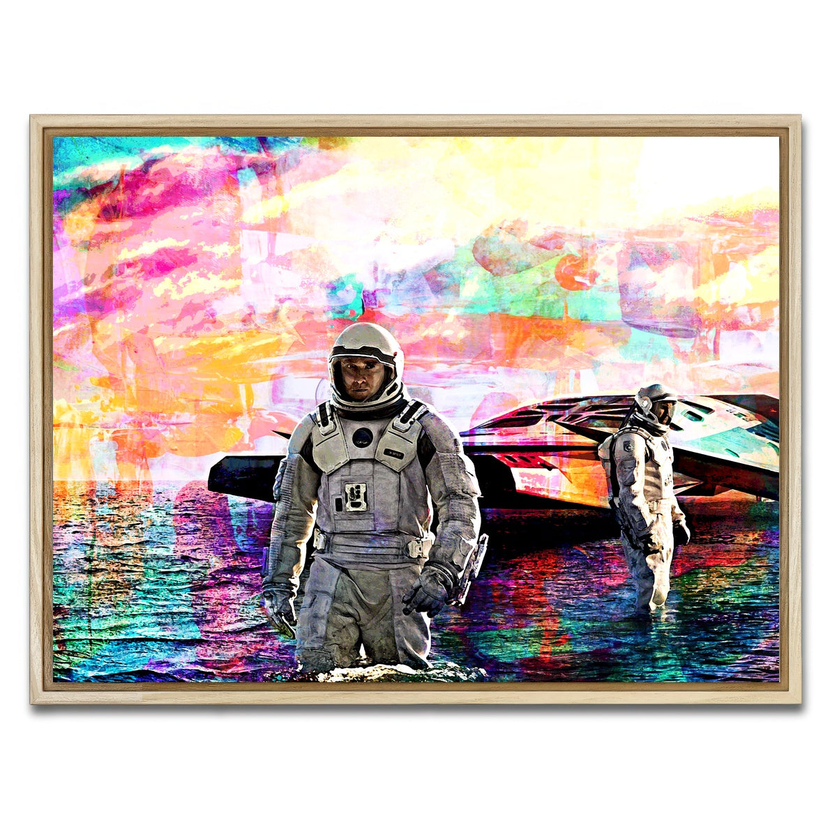 AUTO-MOCKUP WHITE | Interstellar Water Landing | 1 Piece | Natural Framed Canvas | group=4x3