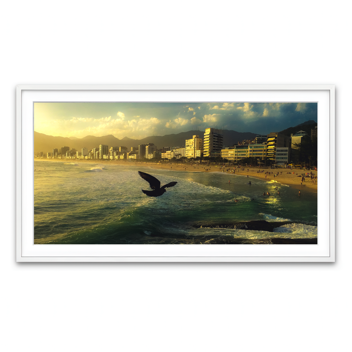 Framed Print 2x1 White