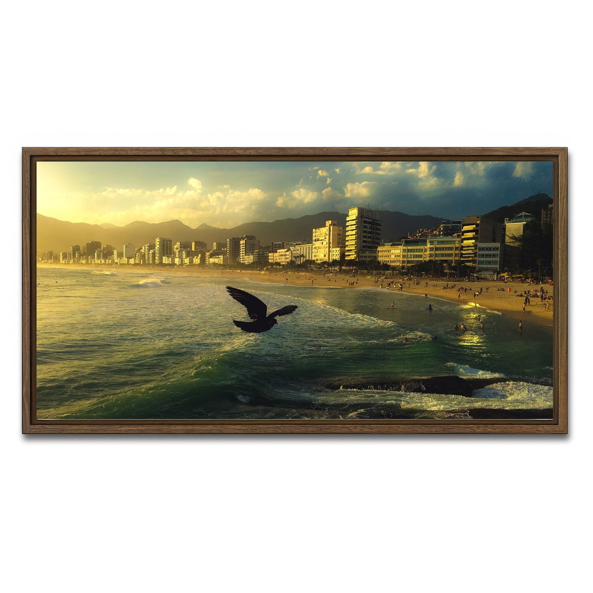AUTO-MOCKUP WHITE | Ipanema Rio | 1 Piece | Walnut Framed Canvas | group=2x1