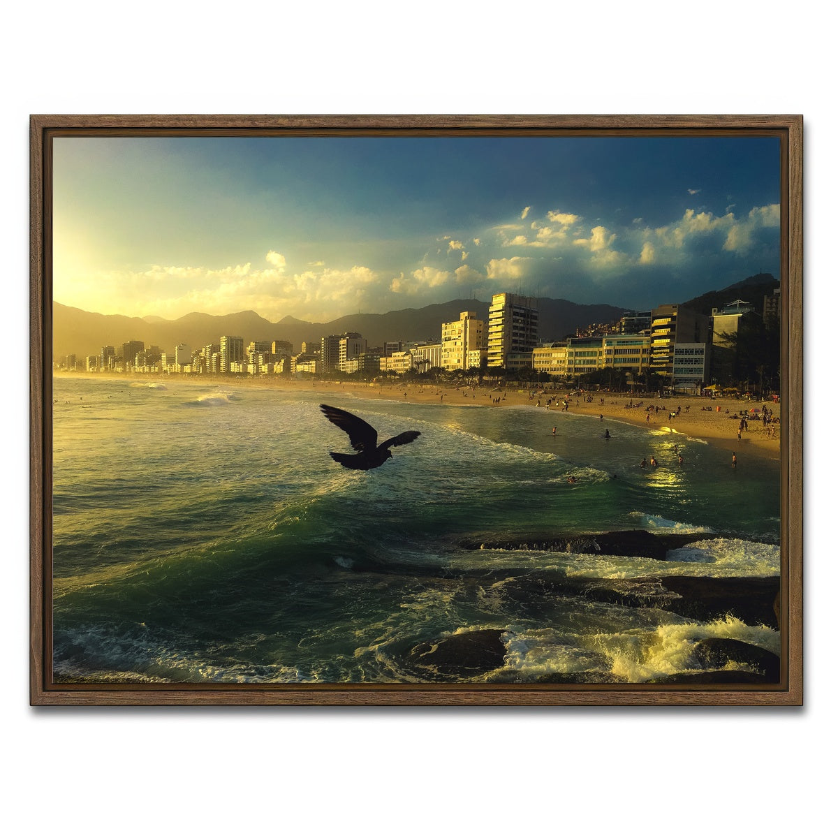 AUTO-MOCKUP WHITE | Ipanema Rio | 1 Piece | Walnut Framed Canvas | group=4x3