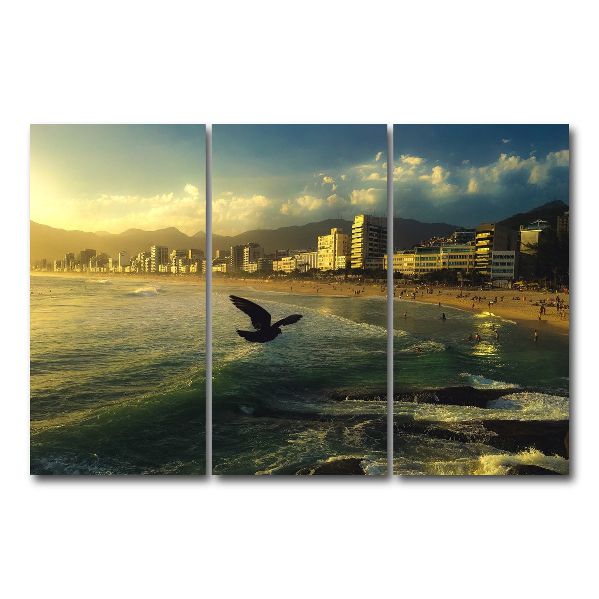 AUTO-MOCKUP WHITE | Ipanema Rio | 3 Piece | Gallery Wrap Canvas | group=12x24
