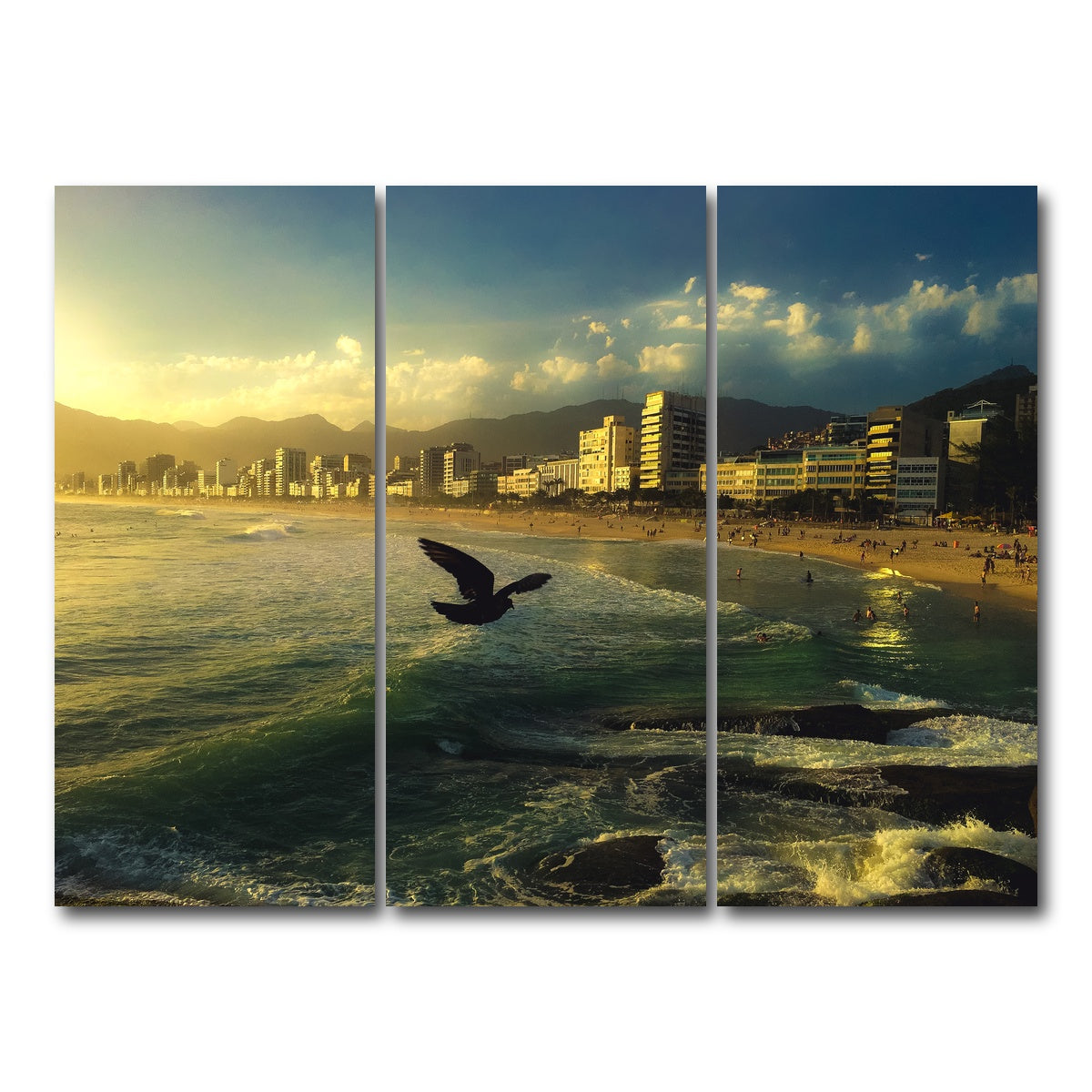 AUTO-MOCKUP WHITE | Ipanema Rio | 3 Piece | Gallery Wrap Canvas | group=8x18