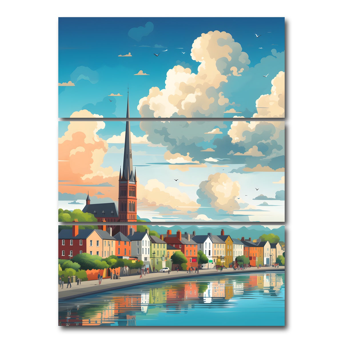 AUTO-MOCKUP WHITE | Ireland - Cork | 3 Piece | Gallery Wrap Canvas | group=8x18_stacked